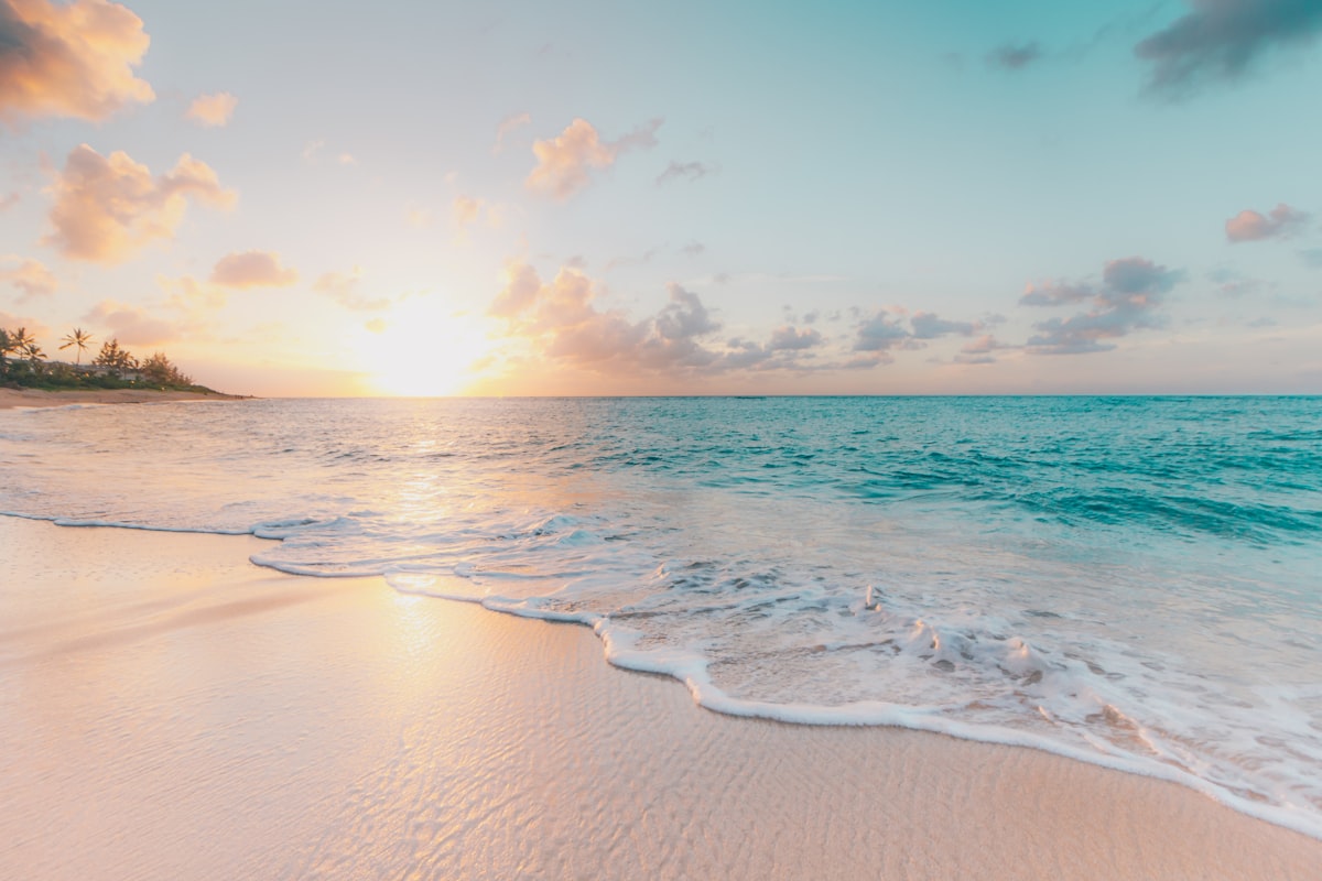 Seminyak beach at golden hour